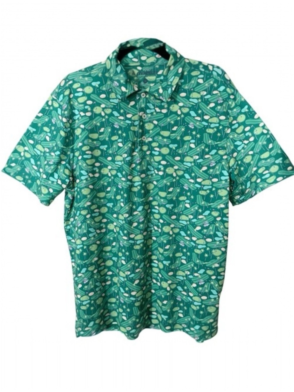 Chubbies The Friendchip Green Performance Golf Polo Shirt Size Medium